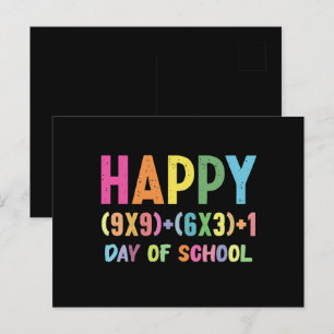 Mathe-Formel 100 Tage Schule Lustiger Mathe-Lehrer Postkarte