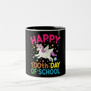 Mathe-Formel 100 Tage Schule Lustiger Mathe-Lehrer Zweifarbige Tasse