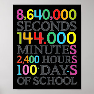 Mathe-Formel 100 Tage Schule Mathe-Lehrer Kinder  Poster