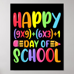 Mathe Formel glücklich 100 Tage Schullehrer Mathem Poster