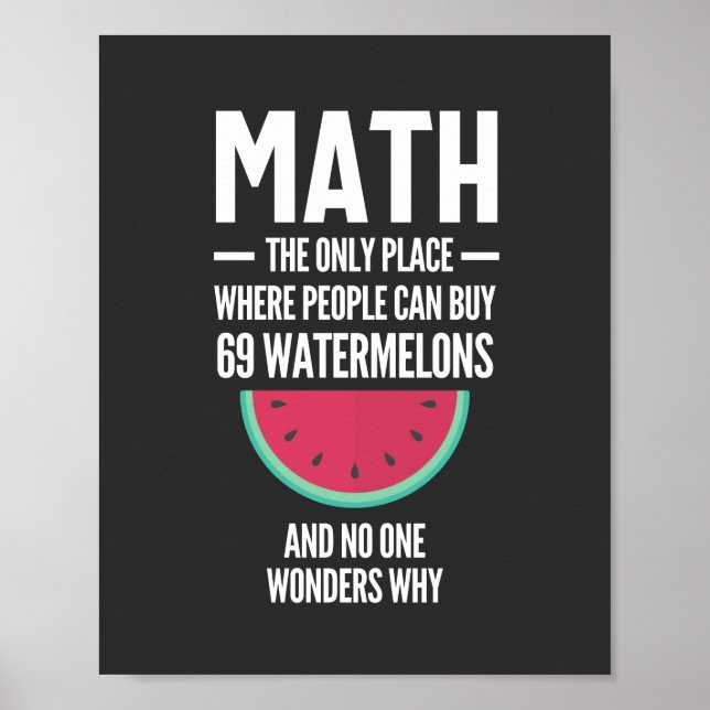 Mathe. Funny Math Sarcasm Quote Geschenk Poster (Vorne)