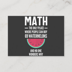 Mathe. Funny Math Sarcasm Quote Geschenk Visitenkarte