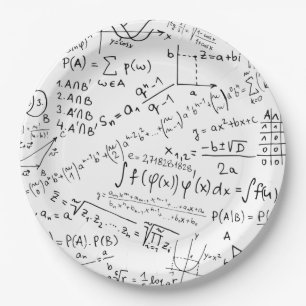 Mathe Geek, Mathematik Problem lösen Muster Pappteller