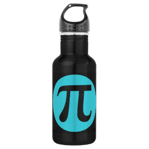 Mathe Geek Pi Symbol, blau auf schwarz Edelstahlflasche