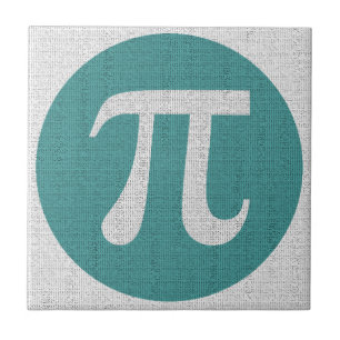 Mathe Geek Pi Symbol, blauer Kreis und Ziffern. Fliese