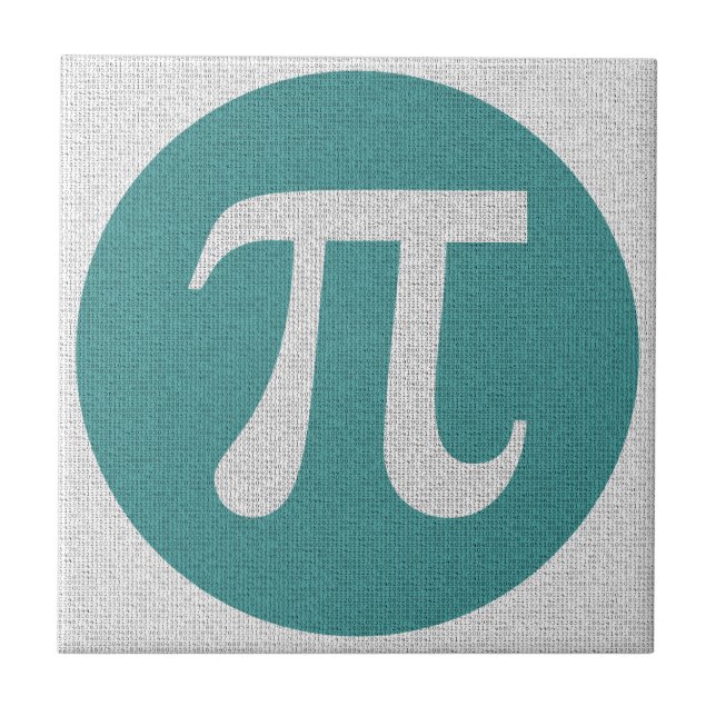 Mathe Geek Pi Symbol, blauer Kreis und Ziffern. Fliese (Vorderseite)