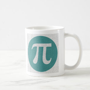Mathe Geek Pi Symbol, blauer Kreis und Ziffern. Kaffeetasse