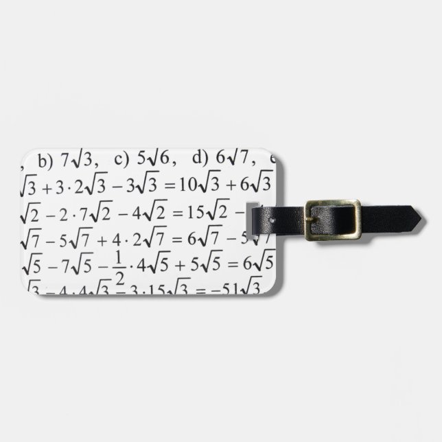 Mathe Gepäckanhänger (Vorderseite horizontal)