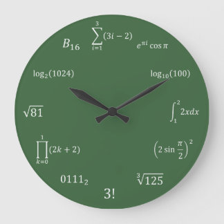 Mathe-Gleichungen und Anmerkungen Große Wanduhr