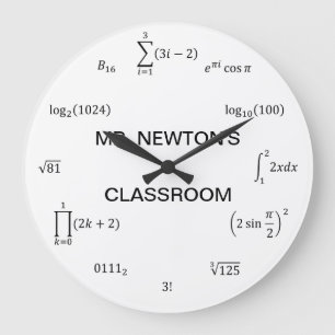 Mathe-Gleichungen und Anmerkungen Große Wanduhr