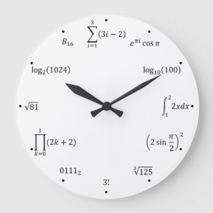 Mathe-Gleichungen und Anmerkungen Große Wanduhr