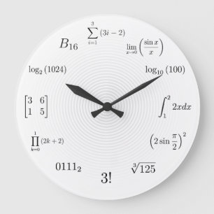 Mathe-Gleichungen und Anmerkungen Große Wanduhr