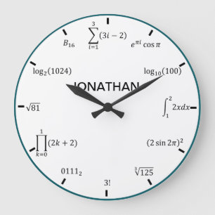 Mathe-Gleichungen und Anmerkungen Große Wanduhr