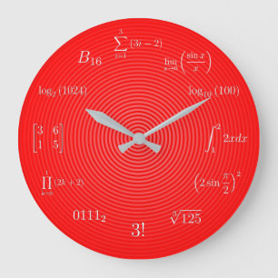 Mathe-Gleichungen und Anmerkungen Große Wanduhr