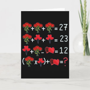 Mathe-Gleichungsrosen Lloons Pralinen Lustiger Val Karte