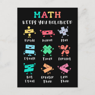 Mathe hält dich im Gleichgewicht Postkarte