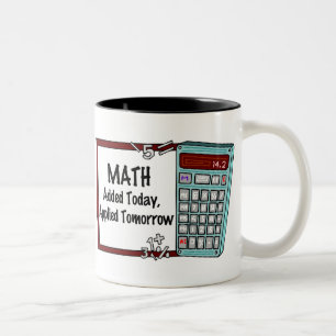 Mathe: Heute hinzugefügt, morgen zugetroffen Zweifarbige Tasse