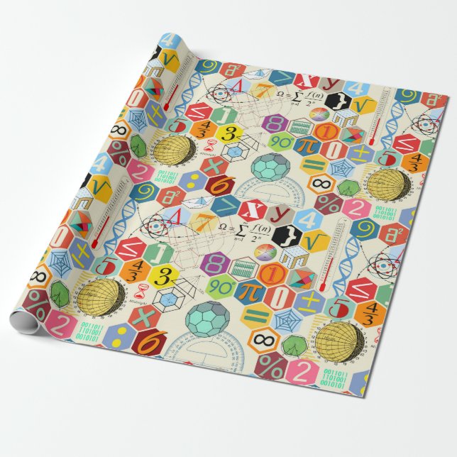 Mathe in Farbe Geschenkpapier (Ungerollt)