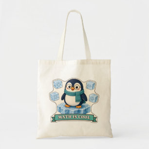 Mathe ist cooler Pinguin mit Mathe-Symbol-Würfeln Tragetasche