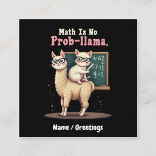 Mathe ist kein Prob-Lama-Spaß und Niedliche Mathem Quadratische Visitenkarte