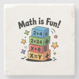 Mathe ist lustige Aufkleber Steinuntersetzer