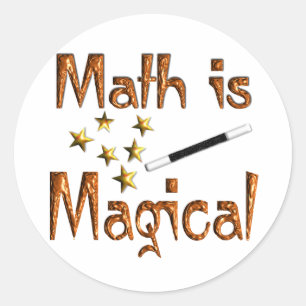 Mathe ist magisch runder aufkleber