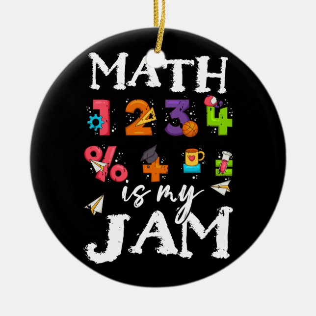 Mathe ist mein Jam Lehrer Bewertung Algebra Equati Keramik Ornament (Vorne)