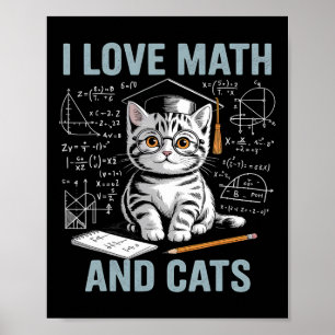 Mathe-Katzenliebhaber Lustiger Mathe-Lehrer Ich Li Poster