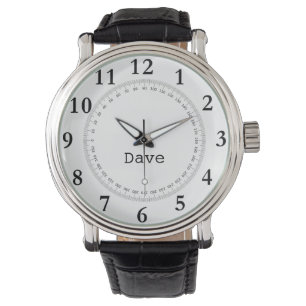 Mathe-Kreis 360 Grad-Name-Uhr Armbanduhr