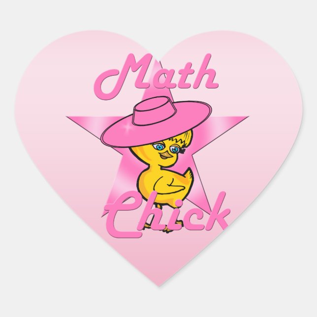 Mathe-Küken #8 Herz-Aufkleber (Vorderseite)