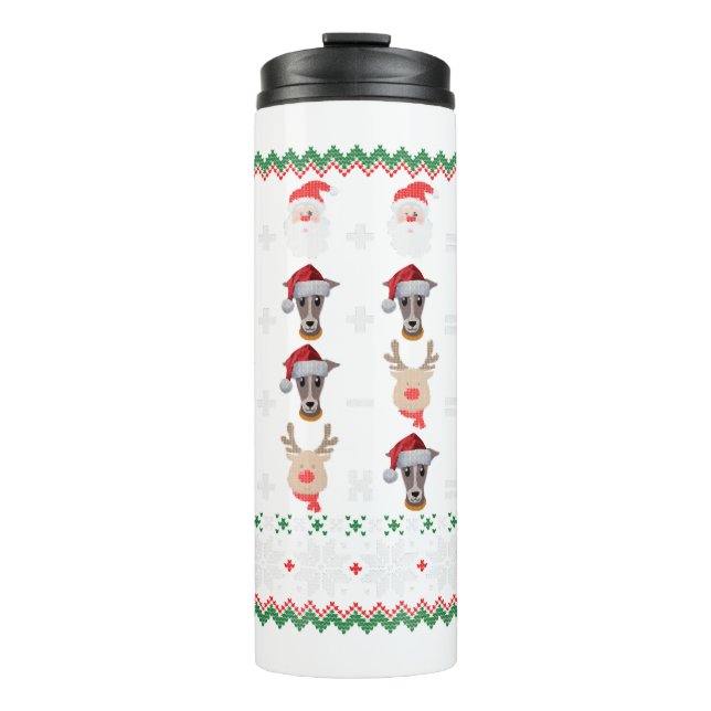 Mathe Lehrer Christmas GREYHOUND Thermosbecher (Vorderseite)