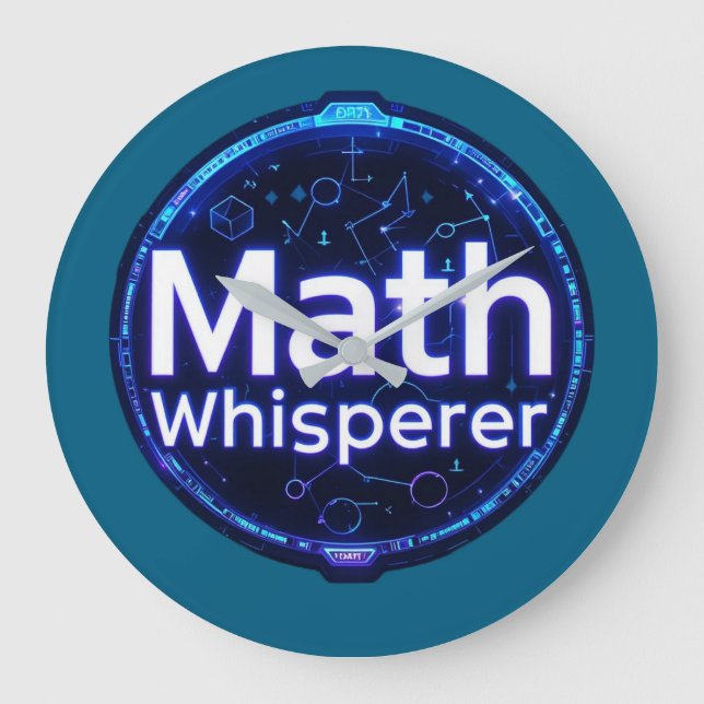 Mathe-Lehrer Mathe-Flüsterer Große Wanduhr (Vorderseite)