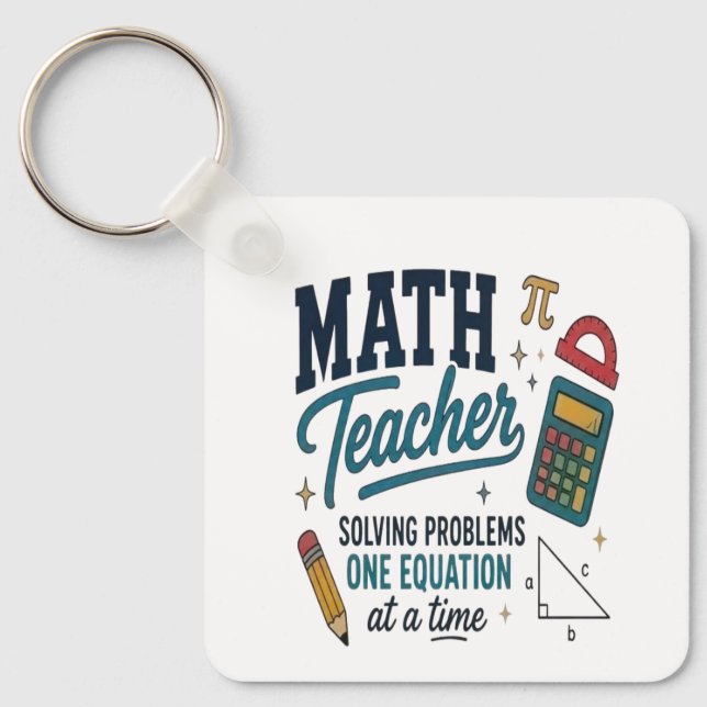 Mathe-Lehrer Problemlöser Schlüsselanhänger (Vorderseite)