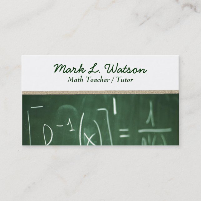 Mathe-Lehrer-Visitenkarte Visitenkarte (Vorderseite)