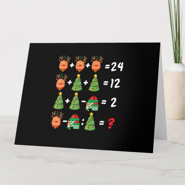 Mathe Lehrer Weihnachtsordnung Operationen Quiz Fu Karte (Vorderseite)
