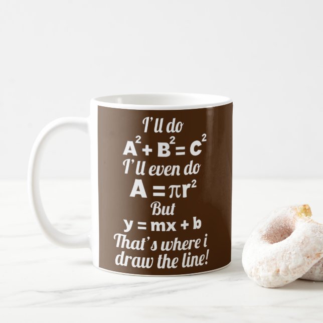 Mathe Lover, wo ich die Line Funny Gezeichnet habe Kaffeetasse (Mit Donut)