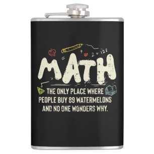 Mathe Mathematik Mathe-Lehrer-Geschenk Flachmann