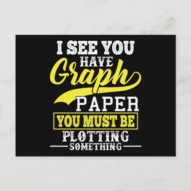 Mathe Millimeterpapier zeichnet etwas Pun Lehrer Postkarte (Vorderseite)