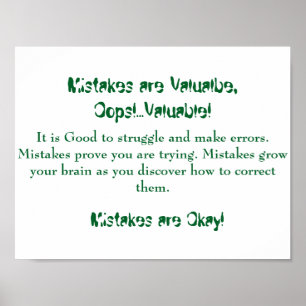 Mathe Mindsets Poster-Mistakes sind gut Poster