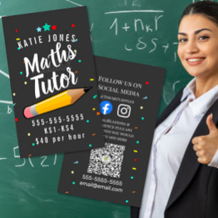 Mathe-Nachhilfelehrer für Zuhause lernen Prüfungen Visitenkarte