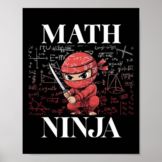 Mathe-Ninja Algebra Analysis Mathematik Student Le Poster (Vorne)