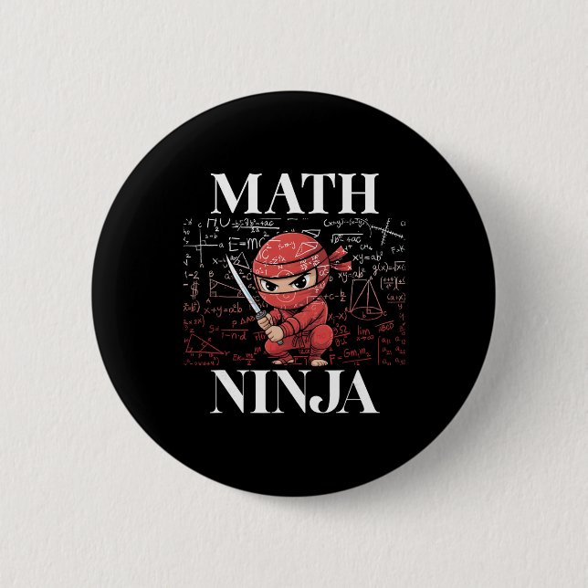 Mathe-Ninja Algebra Analysis Mathematik Student Te Button (Vorderseite)