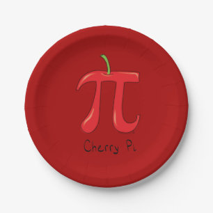Mathe-PU-TagesParty-Papier-Teller Kirschpus Pappteller