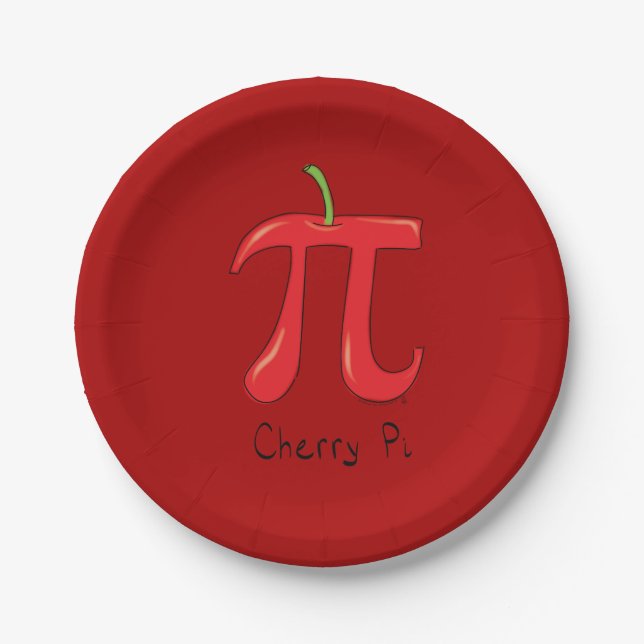 Mathe-PU-TagesParty-Papier-Teller Kirschpus Pappteller (Vorderseite)