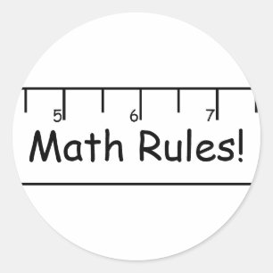 Mathe-Regeln! Runder Aufkleber