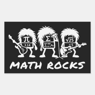 Mathe Rocks Akademischer Rockband Humor Rechteckiger Aufkleber