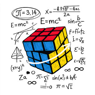 Mathe Rubik Cube Geometrie Formel Nerd Ästhetik T-Shirt