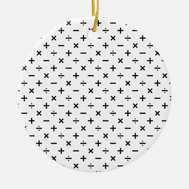 Mathe-Symbole - Schwarzweiss Keramikornament (Vorne)