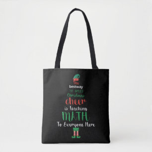 Mathe Teacher Christmas Elf Geschenkdesign Tasche