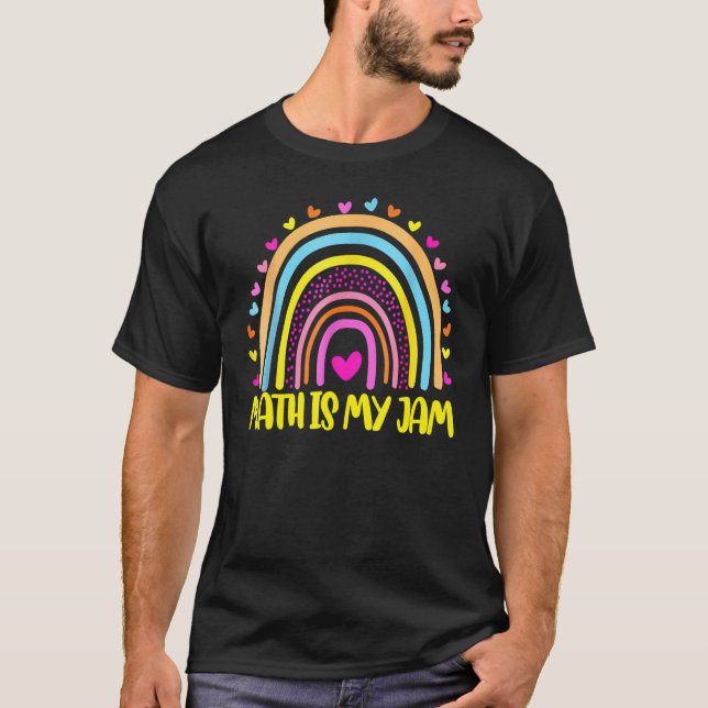 Mathe Teacher Rainbow Leopard Mathe ist mein Jam R T-Shirt (Vorderseite)